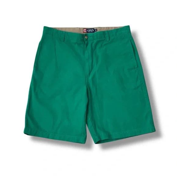 CHAPS Men's Flat Front Chino Shorts Vibrant Green Size 36 - Picture 2 of 10